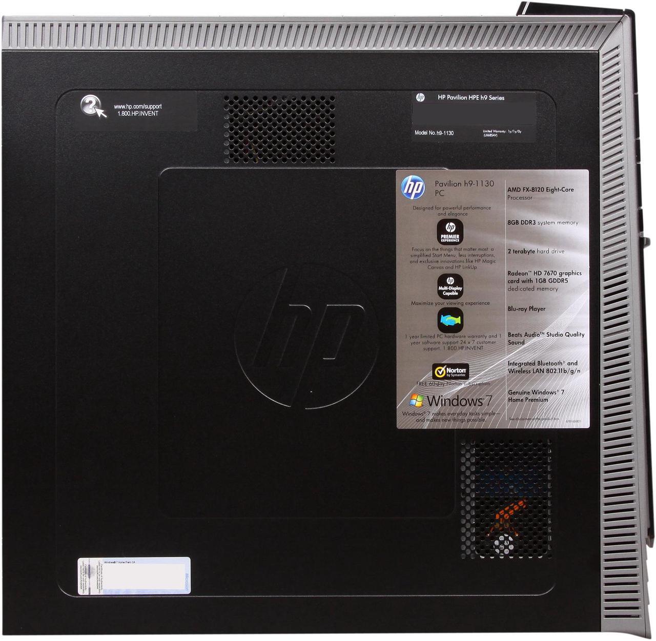 Alt view image 4 of 10 - HP Desktop PC Pavilion HPE Phoenix HPE h9-1130 (QW789AA#ABA) AMD FX-Series FX-8120 8GB DDR3 2TB HDD AMD Radeon HD 7670 1GB GDDR5 Windows 7 Home Premium 64-Bit