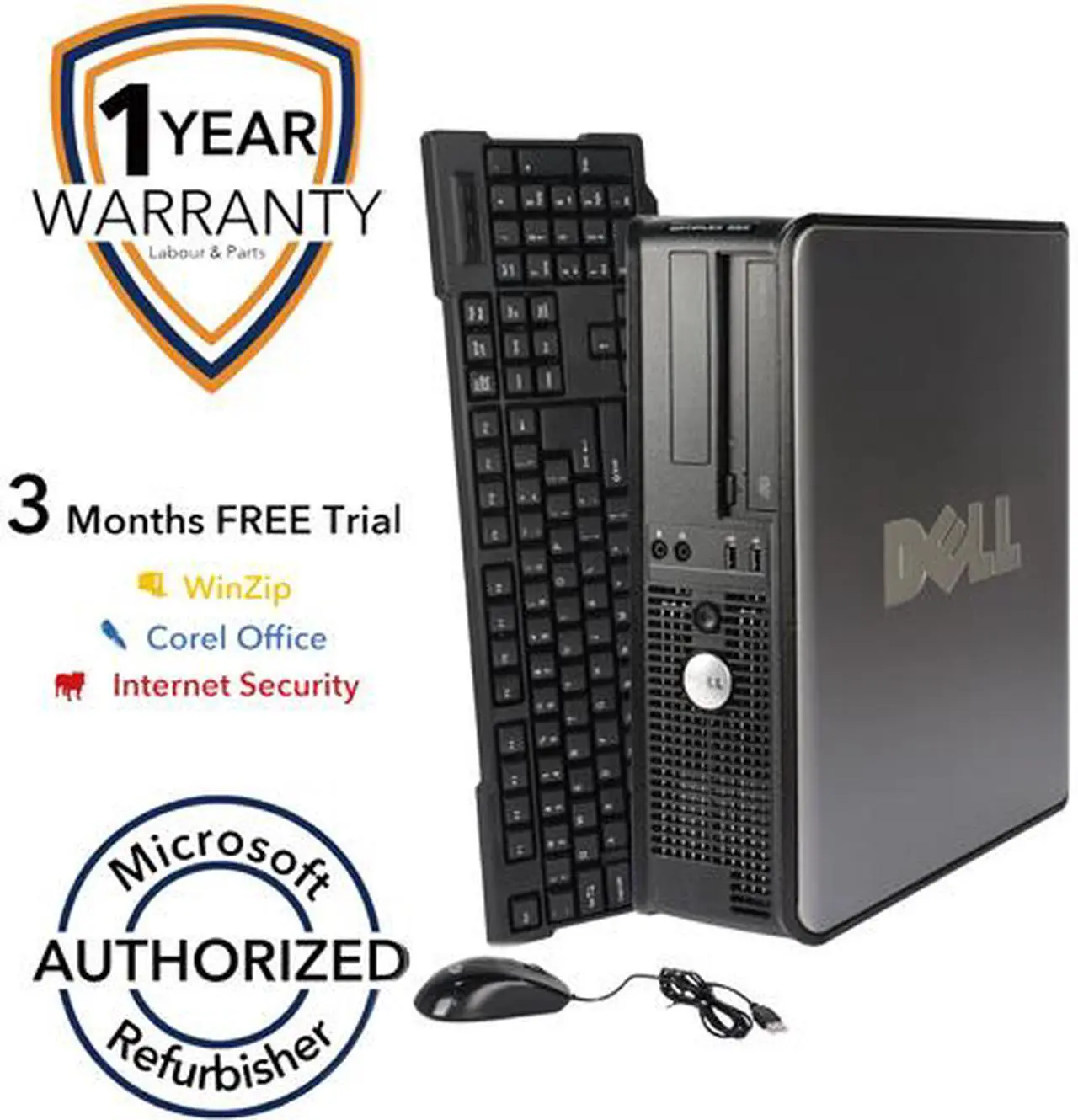 Main image of DELL Desktop PC 380 Intel Core 2 Duo E7500 4GB DDR3 160GB HDD Windows 7 Professional 64-bit