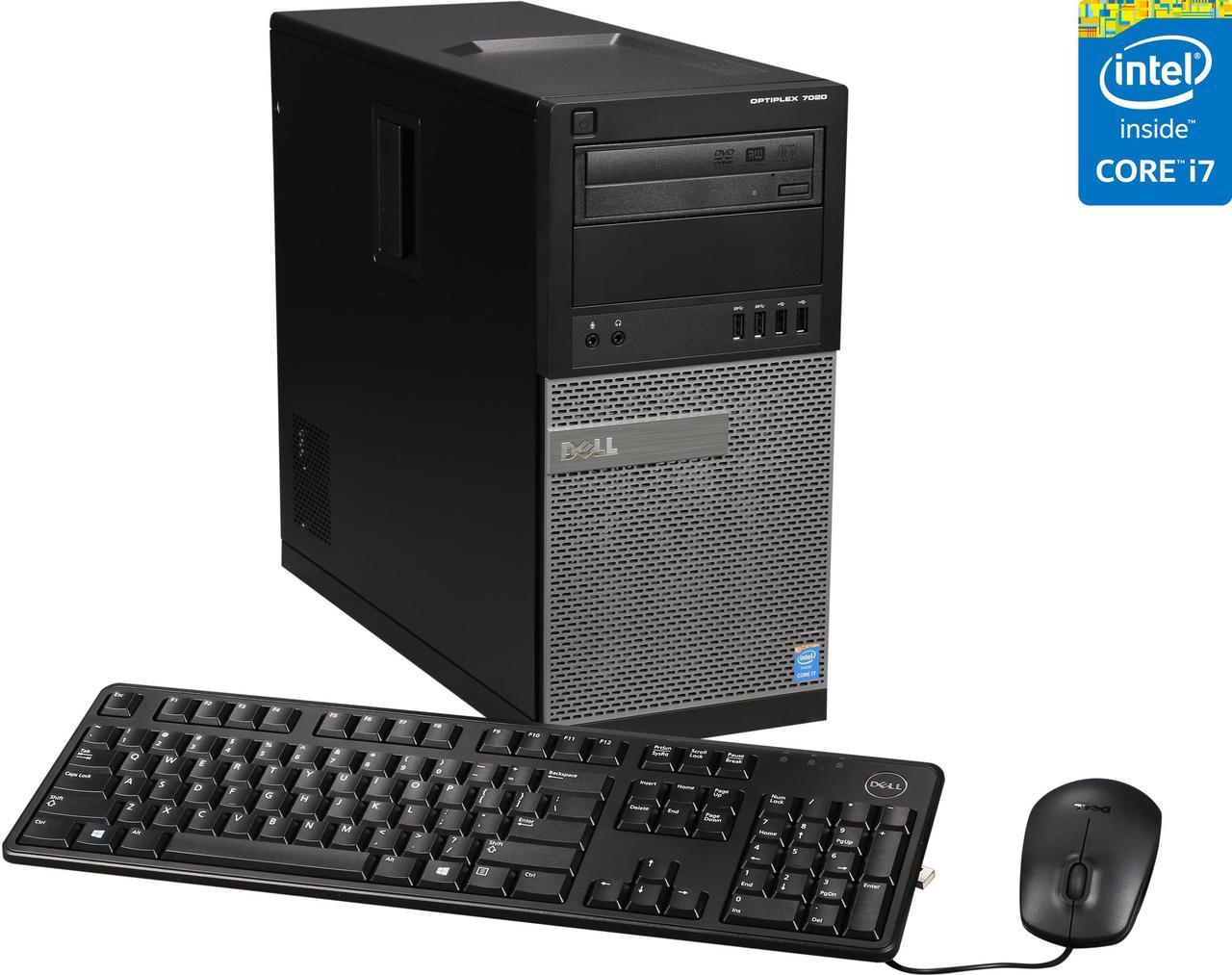 DELL Desktop Computer OptiPlex 7020 Mini Tower Intel Core i7-4790 8GB (2x4G) 500GB HDD AMD Radeon R5 240 Windows 7 Professional English/French 64bit (Includes Windows 8.1 Pro license)