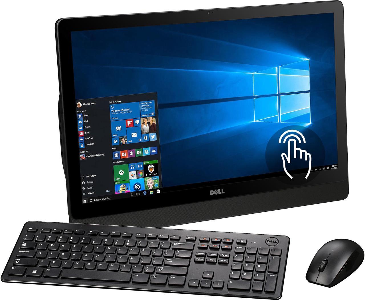 DELL All-in-One Computer Inspiron i3455-10041BLK AMD A8-7410 8 GB DDR3L 1TB HDD 23.8" Touchscreen Windows 10 Home 64-Bit