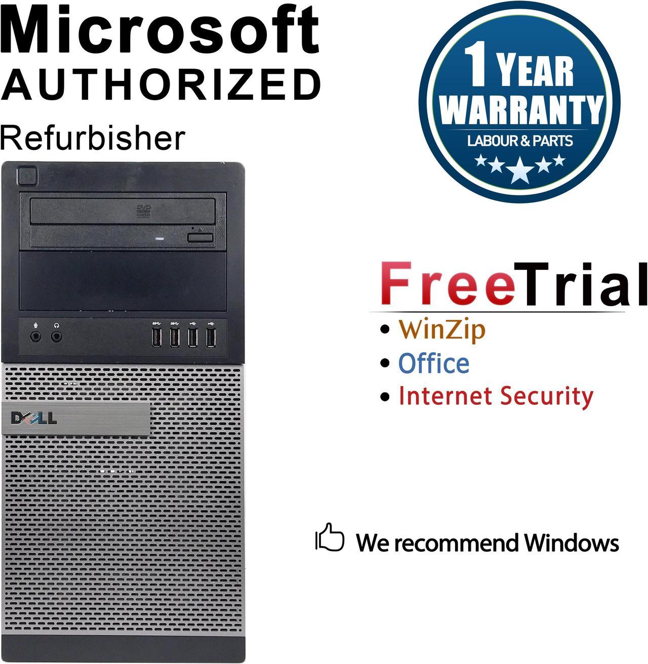 Refurbished Dell OptiPlex 9020 Tower Intel Core i7 4770 3.40 GHz / 8 GB DDR3 / 240G SSD / DVD / WIFI / Windows 10 Professional 64 Bit / 1 Year Warranty