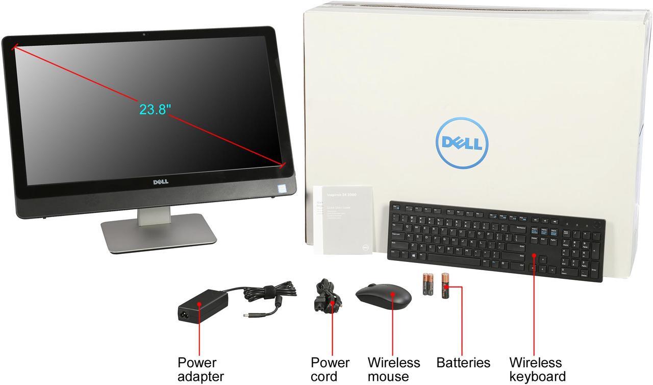 Alt view image 7 of 7 - DELL All-in-One Computer Inspiron 3464 i3464-5007BLK-PUS Intel Core i5-7200U 8GB DDR4 1TB HDD 23.8" Touchscreen Windows 10 Home 64-Bit