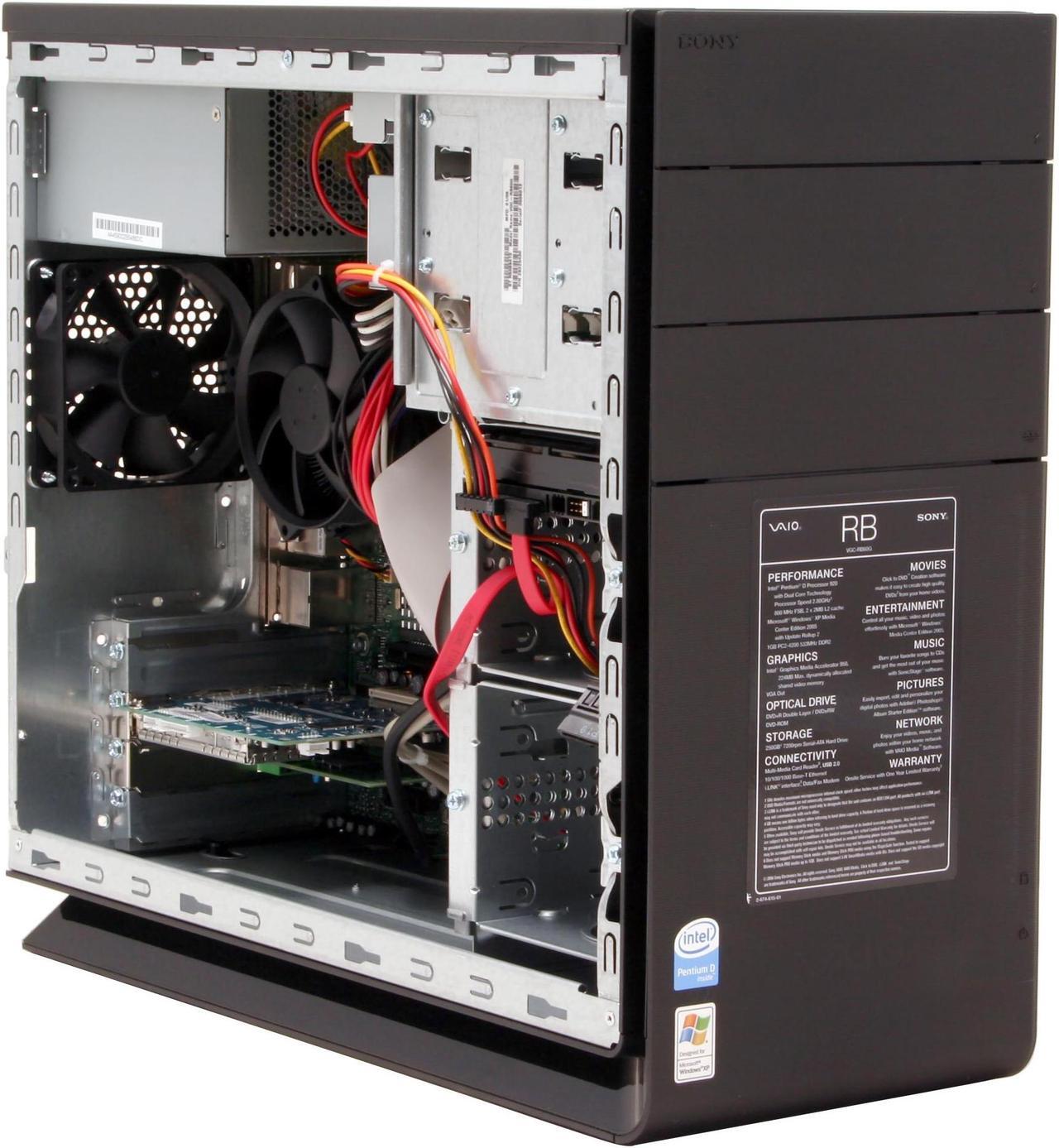 Alt view image 8 of 16 - Sony Desktop PC VAIO VGC-RB60G Intel Pentium D 920 1GB DDR 250GB HDD Intel GMA 950 Windows XP Media Center