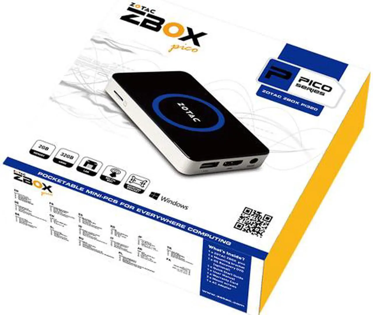 Alt view image 13 of 14 - Zotac Mini PC ZBOX ZBOX-PI320-W2 Z3735F (1.33 GHz) 2GB DDR3 32GB eMMC SSD Intel HD Graphics Windows 8.1 with Bing