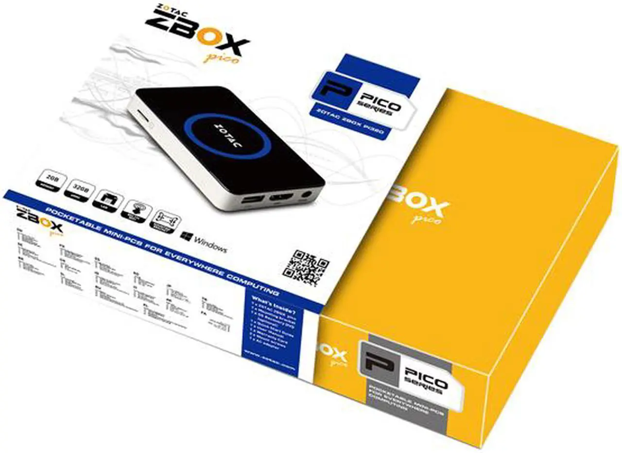 Alt view image 14 of 14 - Zotac Mini PC ZBOX ZBOX-PI320-W2 Z3735F (1.33 GHz) 2GB DDR3 32GB eMMC SSD Intel HD Graphics Windows 8.1 with Bing