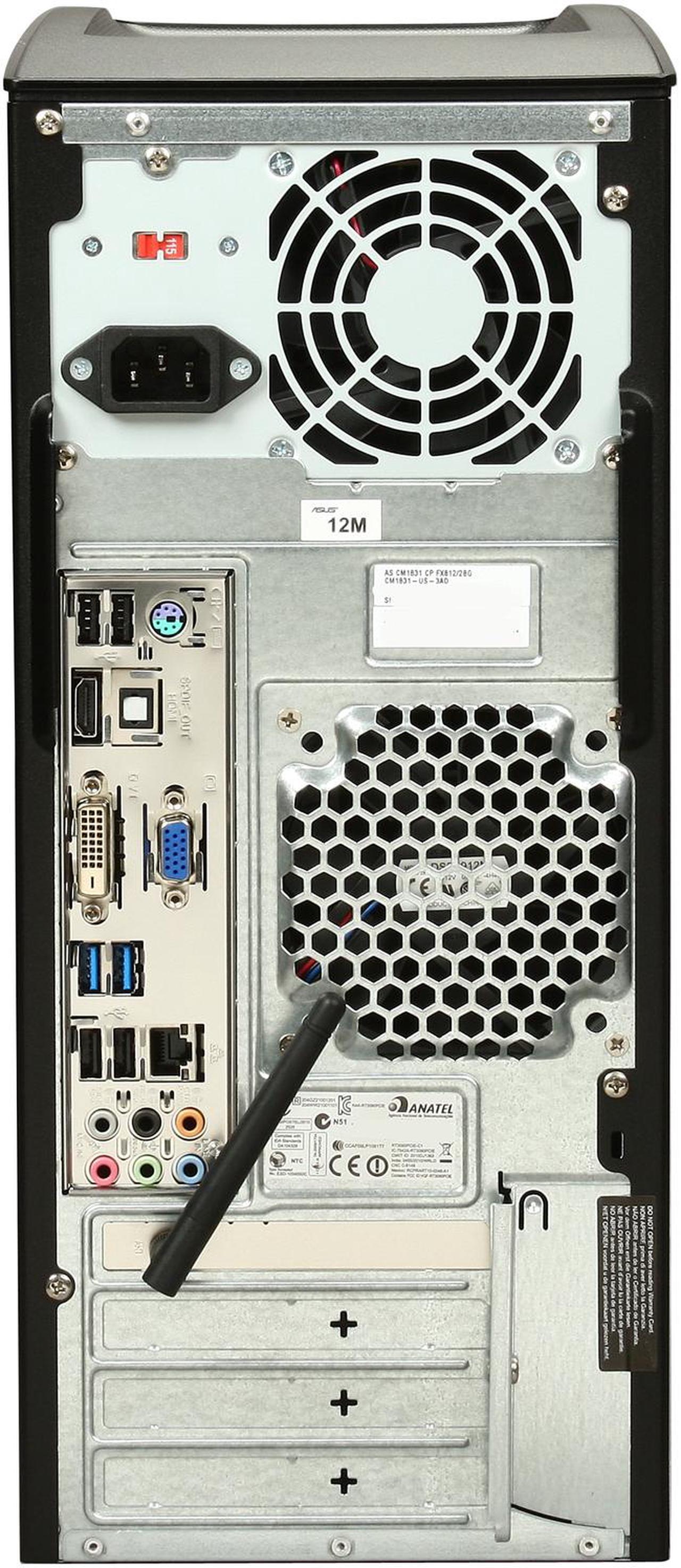 Alt view image 8 of 9 - ASUS Desktop PC CM1831-US-3AD AMD FX-Series FX-8120 8GB DDR3 2TB HDD ATI Radeon 3000 IGP Windows 7 Home Premium 64-Bit
