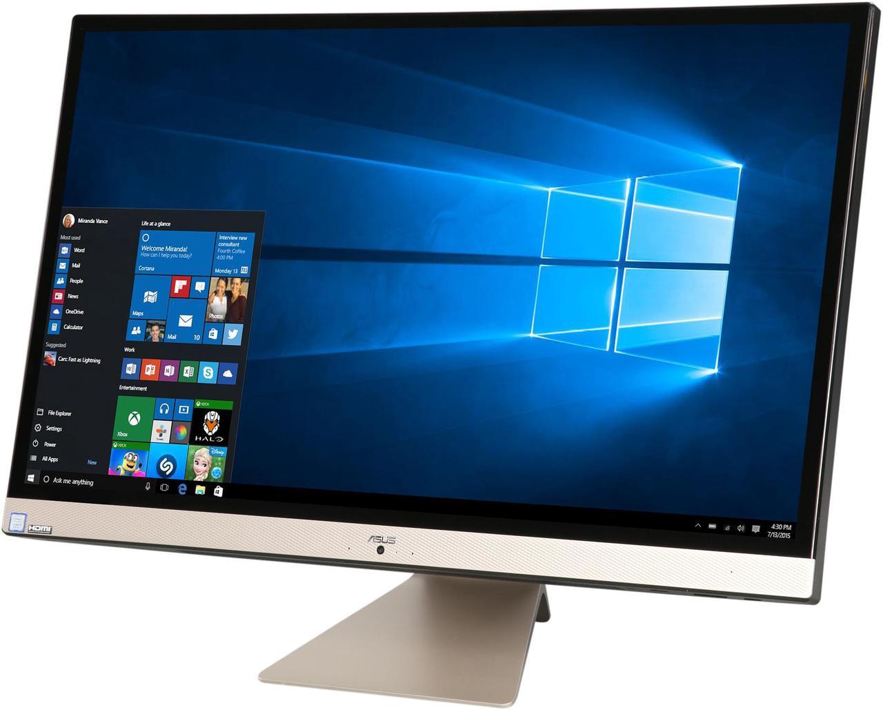 ASUS Vivo AiO 27" All-in-One Desktop Computer, Intel Core i5-8250U (up to 3.4 GHz), 27" Full HD LED-backlit Touchscreen Display with NanoEdge Bezel, 8 GB DDR4 RAM, 1 TB HDD, HD Webcam, 802.11ac Wi-Fi, Wired Keyboard and Mouse, Black