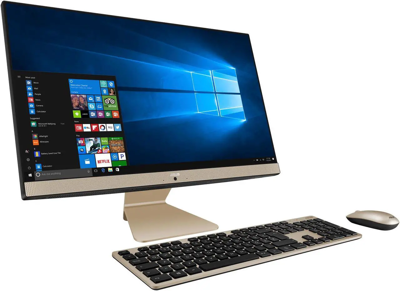 Alt view image 2 of 14 - ASUS AiO All-in-One Desktop PC, 23.8" FHD Anti-glare Display, AMD Ryzen 5 3500U Processor, 8 GB DDR4 RAM, 512 GB PCIe SSD, Windows 10 Home, Kensington Lock, Touchscreen - V241DA-DB501T