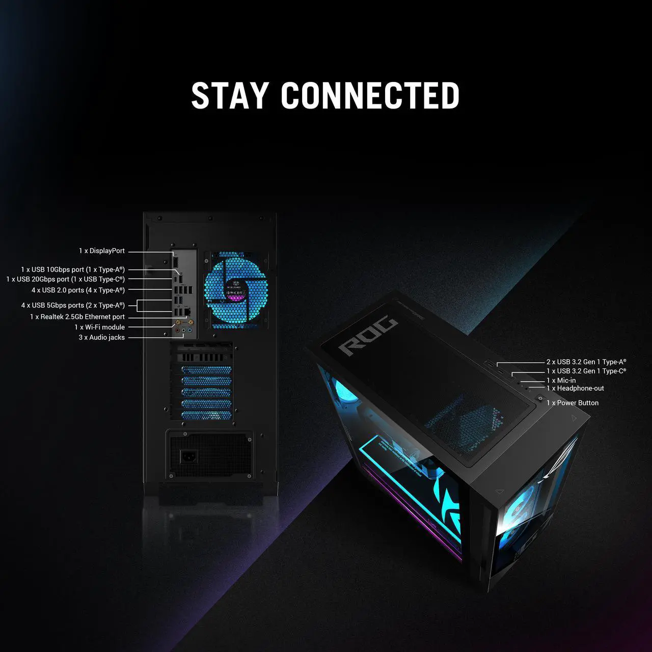 Alt view image 6 of 8 - ASUS Gaming Desktop PC G700TF-DS764Ti Intel Core Ultra 7 265F 16GB DDR5 GeForce RTX 4060 Ti Windows 11 Home
