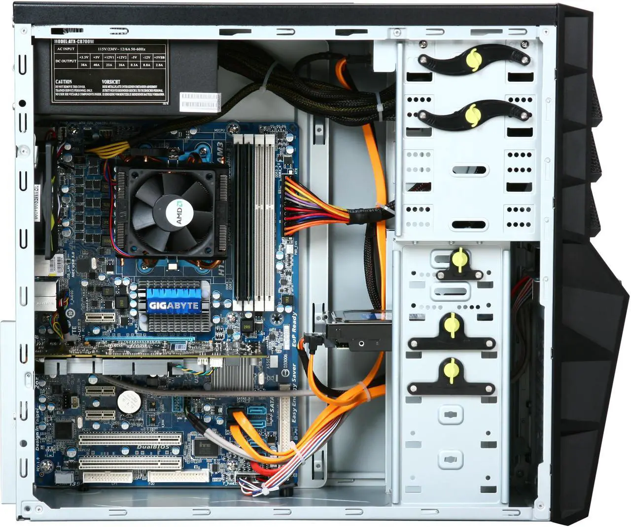 Alt view image 6 of 10 - CyberpowerPC Desktop PC Gamer Ultra 2044 AMD Phenom II X4 955 4GB DDR3 500GB HDD NVIDIA GeForce 9800 GT Windows 7 Home Premium 64-Bit