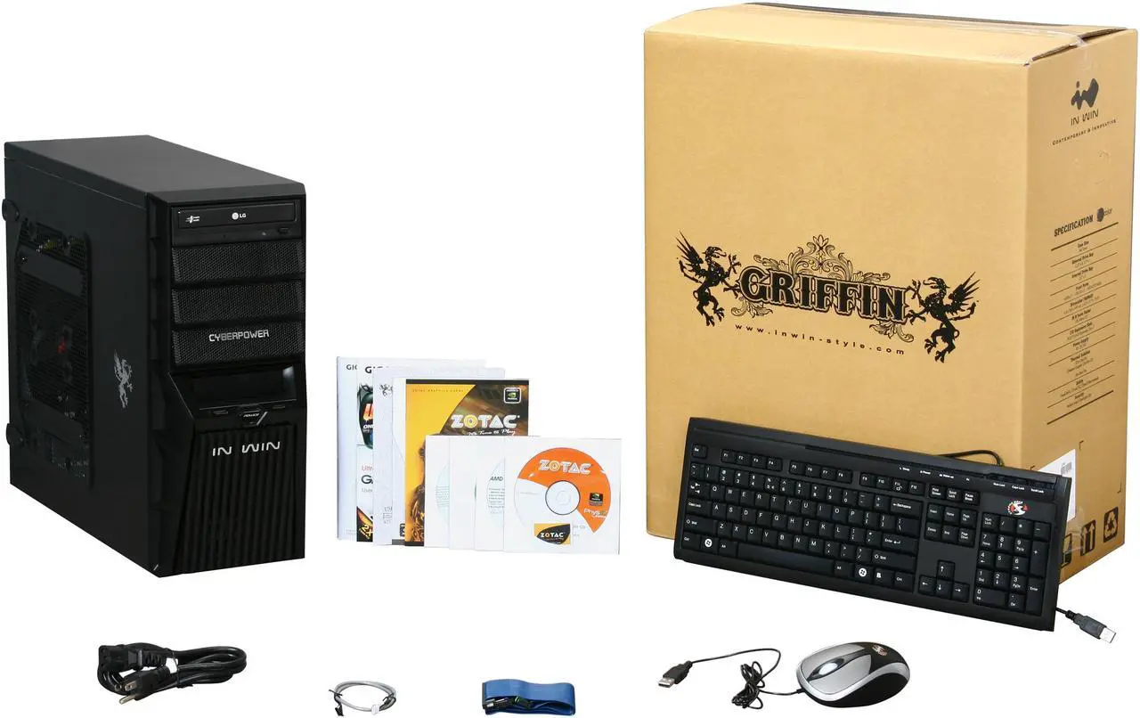 Alt view image 10 of 10 - CyberpowerPC Desktop PC Gamer Ultra 2044 AMD Phenom II X4 955 4GB DDR3 500GB HDD NVIDIA GeForce 9800 GT Windows 7 Home Premium 64-Bit
