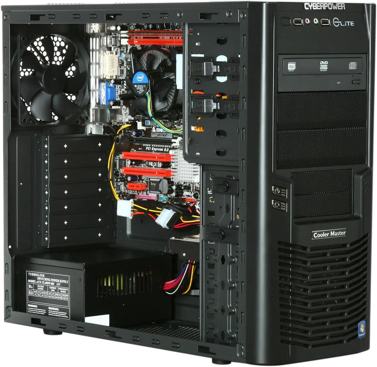 Alt view image 7 of 9 - CyberpowerPC Desktop PC Gamer Xtreme 1313 Intel Core i3-2100 4GB DDR3 1TB HDD Intel HD Graphics 2000 Windows 7 Home Premium 64-bit
