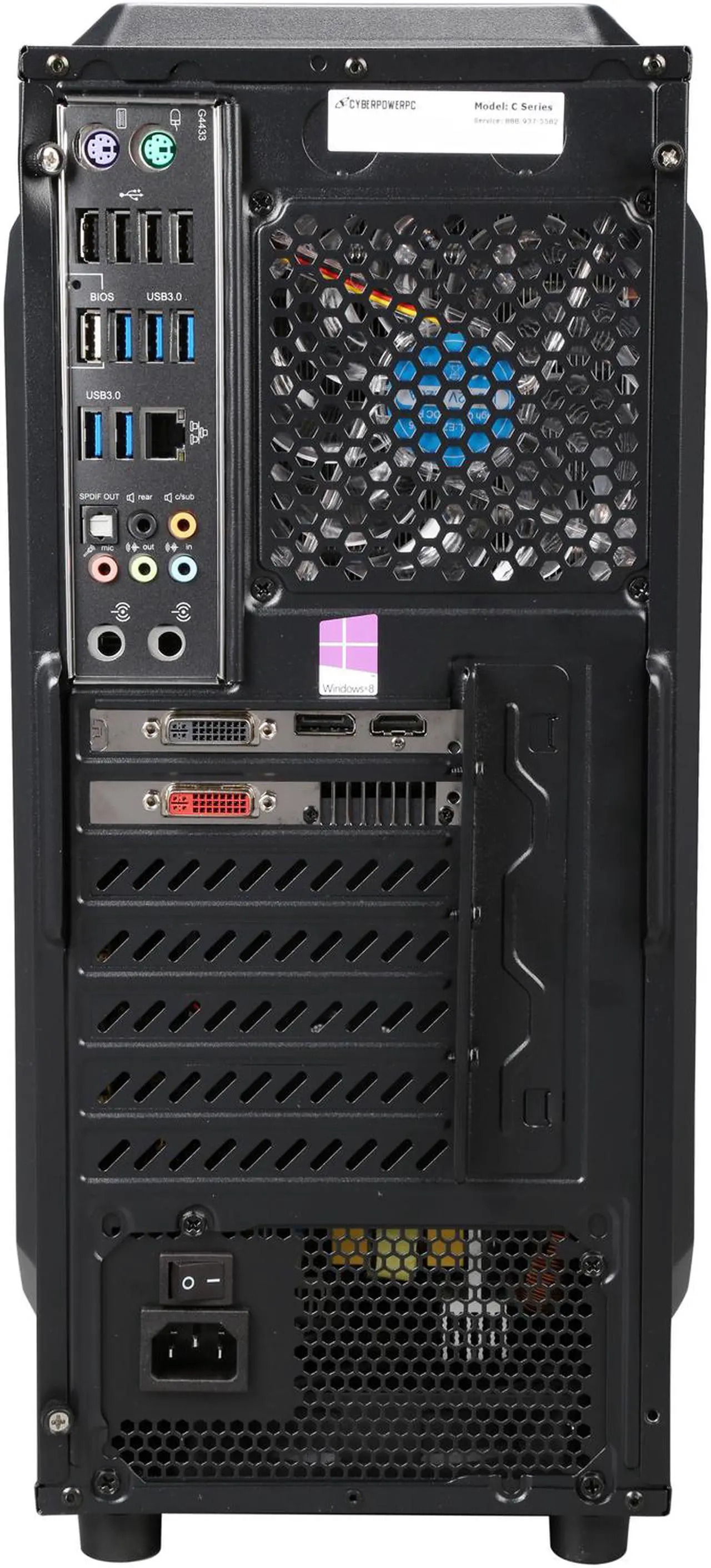 Alt view image 8 of 9 - CyberpowerPC  Gamer Xtreme 1502 (GX1502)  Desktop PCIntel Core i7  5820K (3.30GHz)  8GB DDR4  1TB  HDD 120GB  SSD Windows 8.1 64-bit