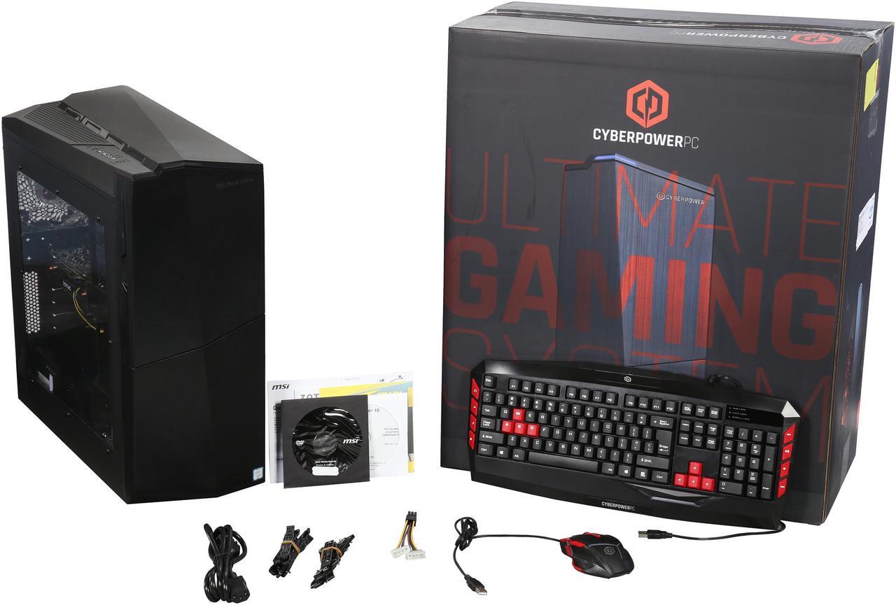 Alt view image 10 of 10 - CyberpowerPC Desktop PC Gamer Xtreme S111T Intel Core i5-7400 8GB DDR4 1TB HDD GeForce GTX 1060 Windows 10 Home 64-Bit