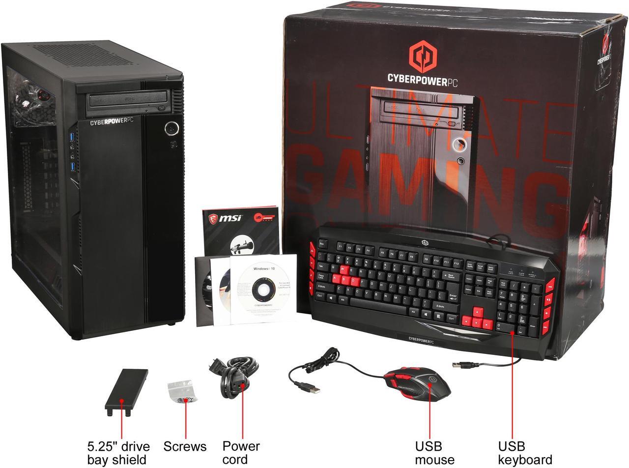 Alt view image 10 of 9 - CyberpowerPC Desktop Computer Gamer Master 2019 AMD Ryzen 3 1200 8GB DDR4 1TB HDD NVIDIA GeForce GT 1030 Windows 10 Home 64-Bit
