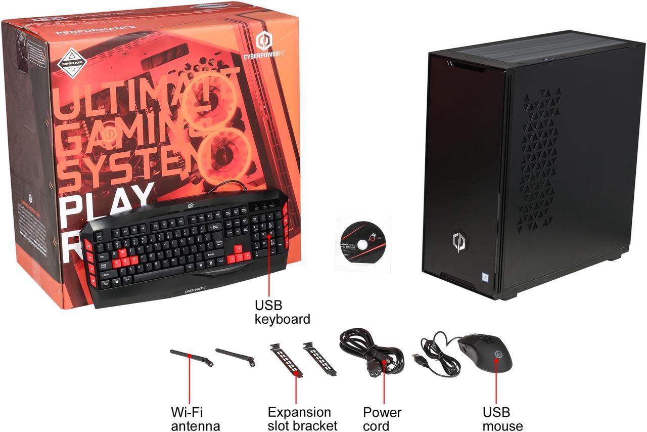 Alt view image 10 of 9 - CyberpowerPC - Gaming Desktop PC - Intel Core i5-9600K (3.70 GHz) AMD Radeon RX 5700 XT 16 GB DDR4 512 GB SSD Windows 10 Home 64-bit Gamer Xtreme 9665XT