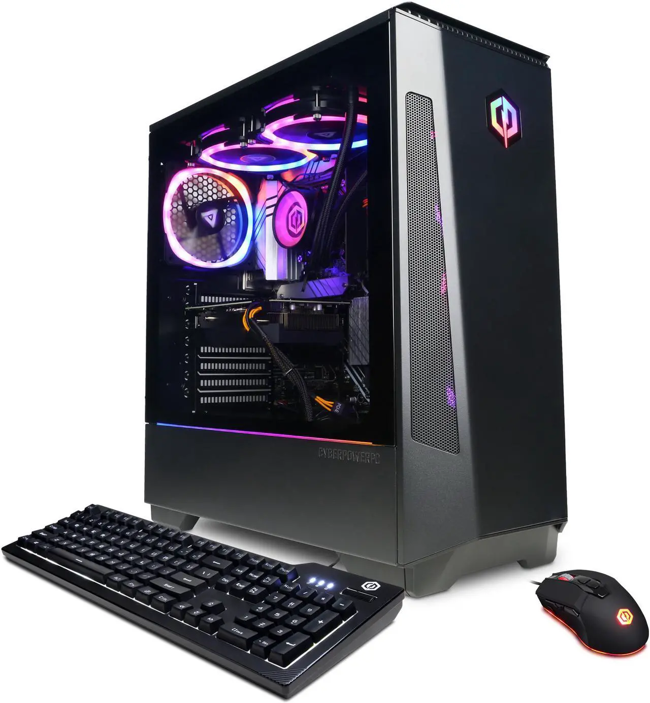 Main image of CyberpowerPC Gaming Desktop PC Gamer Master GM60690LQ AMD Ryzen 7 7700X 16GB DDR5 1TB PCIe SSD GeForce RTX 4070 Ti Windows 11 Home 64-bit