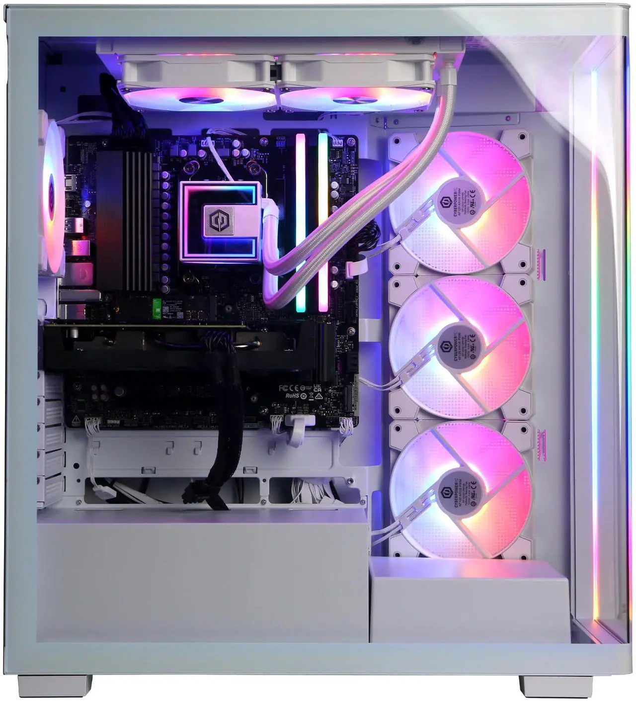 Alt view image 6 of 6 - CyberPowerPC Gamer Supreme Liquid Cool GML70820 - AMD Ryzen 7 8700F 4.1GHz CPU, 32GB DDR5, AMD Radeon RX 9060 XT 16GB, 2TB PCIe 4.0 NVMe SSD & Win 11 Home