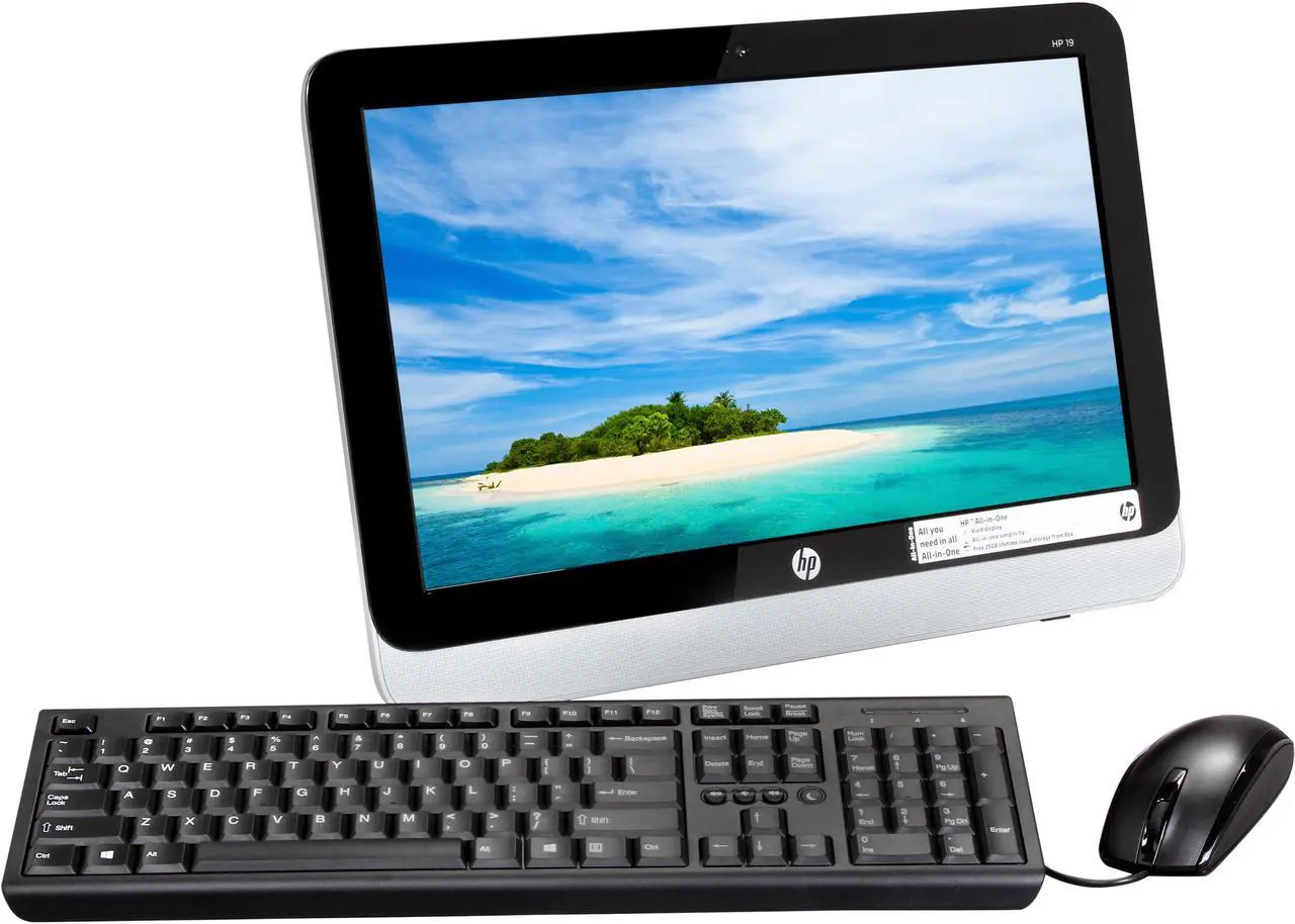 Main image of HP All-in-One PC 19-2011 AMD E1-Series E1-2500 4GB DDR3 AMD Radeon HD 8240 Windows 8.1