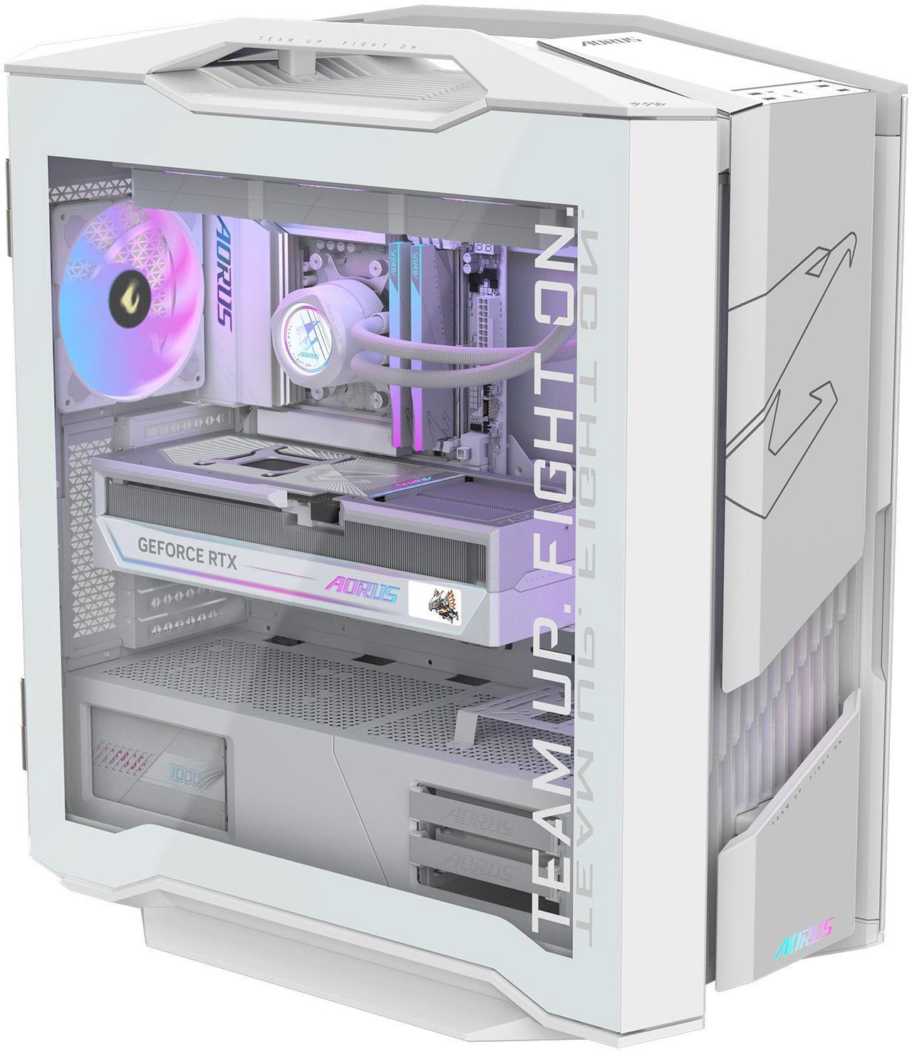 Alt view image 2 of 9 - GIGABYTE AORUS Gaming Desktop PC, AMD Ryzen 7 9800X3D, AORUS RTX 5090, 64GB DDR5 RAM, 2TB Gen5 NVMe SSD, Windows 11 Home, AORUS SUPREME 5 ICE AS5IA7N9-5002