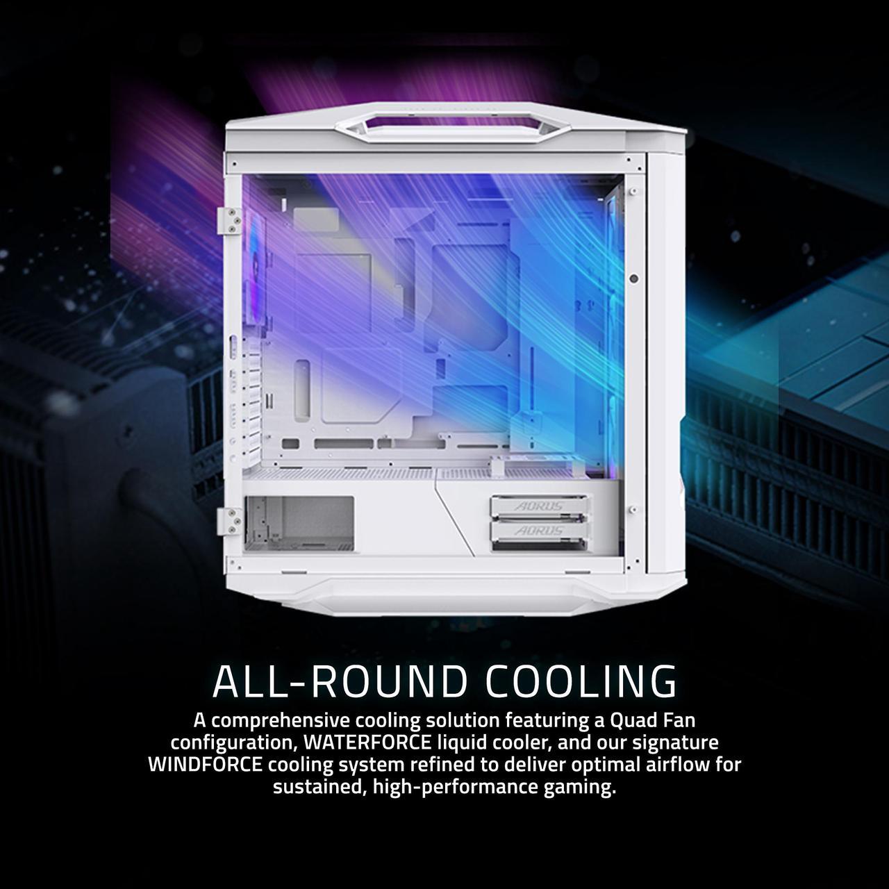 Alt view image 7 of 9 - GIGABYTE AORUS Gaming Desktop PC, AMD Ryzen 7 9800X3D, AORUS RTX 5090, 64GB DDR5 RAM, 2TB Gen5 NVMe SSD, Windows 11 Home, AORUS SUPREME 5 ICE AS5IA7N9-5002