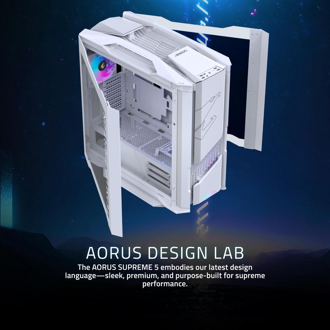 Alt view image 8 of 9 - GIGABYTE AORUS Gaming Desktop PC, AMD Ryzen 7 9800X3D, AORUS RTX 5090, 64GB DDR5 RAM, 2TB Gen5 NVMe SSD, Windows 11 Home, AORUS SUPREME 5 ICE AS5IA7N9-5002
