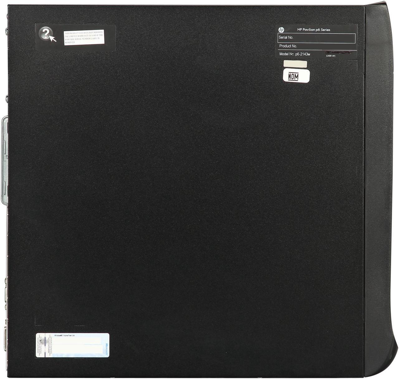 Alt view image 4 of 9 - HP Desktop PC Pavilion p6-2143w (H2L91AA#ABA) AMD A6-3650 8GB DDR3 1TB HDD AMD Radeon HD 6530D Windows 7 Home Premium 64-Bit