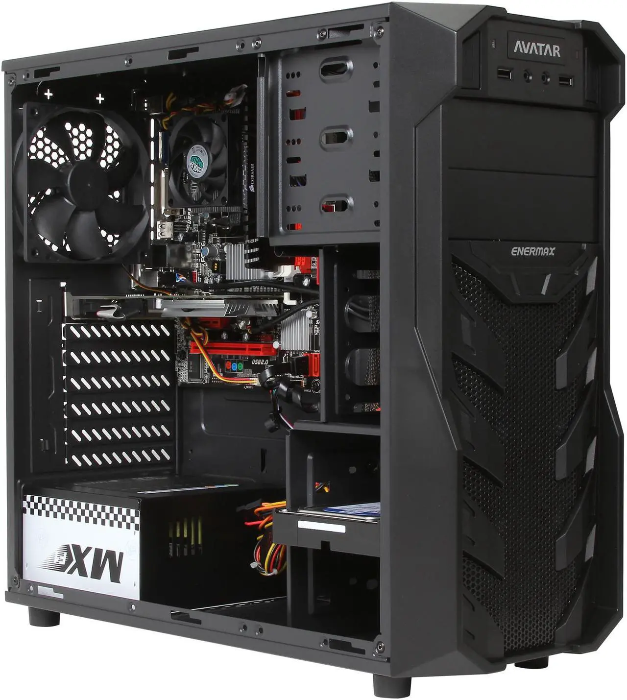 Alt view image 7 of 9 - Avatar Desktop PC Gaming FX 6364OC AMD FX-Series FX-6100 4GB DDR3 500GB HDD AMD Radeon HD 6450 Windows 8.1 64-bit