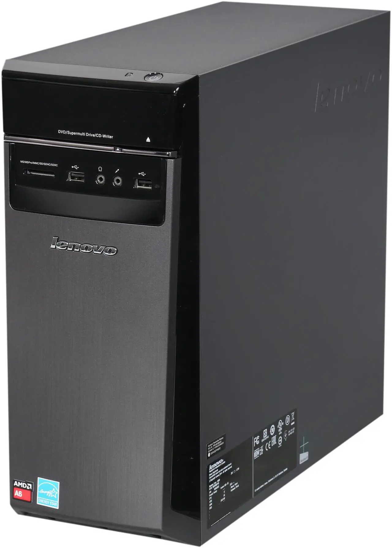 Alt view image 3 of 9 - Lenovo Desktop PC H50-05 (90BH000PUS) A6-Series APU A6-6310 (1.80 GHz) 6 GB DDR3 1 TB HDD AMD Radeon R4 Windows 8.1 64-Bit