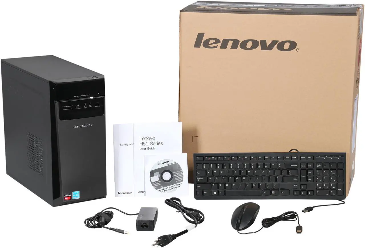 Alt view image 9 of 9 - Lenovo Desktop PC H50-05 (90BH000PUS) A6-Series APU A6-6310 (1.80 GHz) 6 GB DDR3 1 TB HDD AMD Radeon R4 Windows 8.1 64-Bit