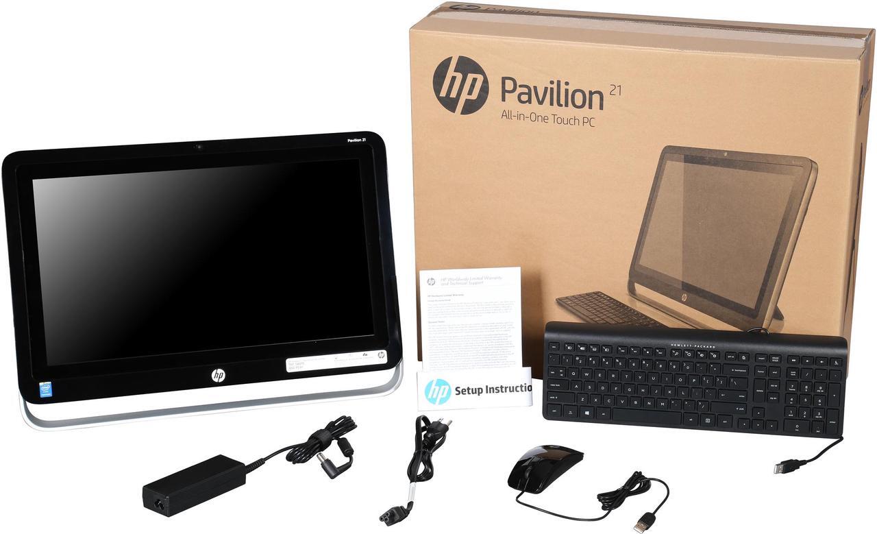 Alt view image 7 of 7 - HP All-in-One Computer Pavilion 21-H116 Intel Pentium G3220T 4GB 500GB HDD 21.5" Touchscreen Windows 8.1 64-Bit
