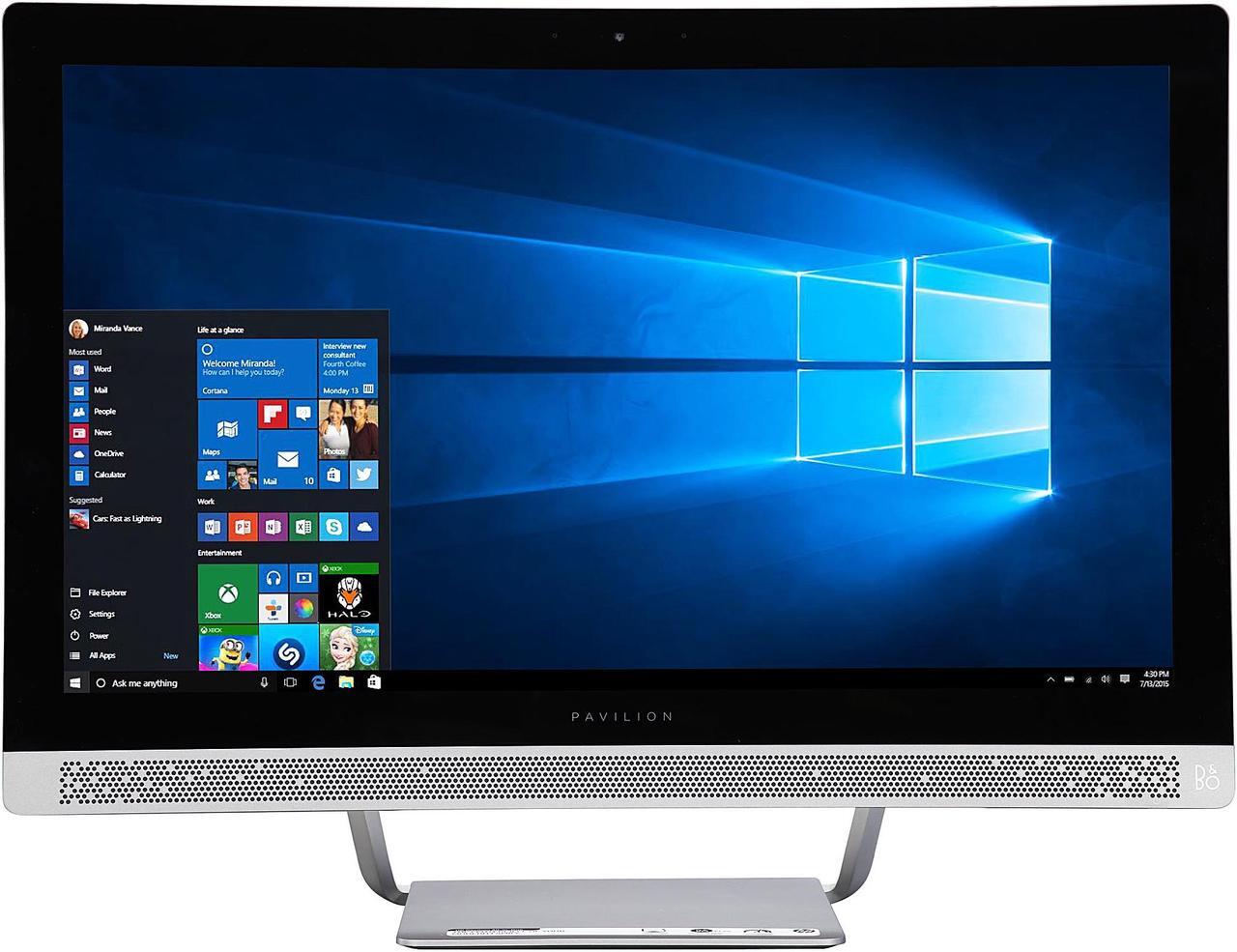 Alt view image 3 of 7 - HP All-in-One PC Pavilion 24-b010 AMD A9-9410 8GB DDR4 1TB HDD 23.8" Touchscreen Windows 10 Home 64-Bit