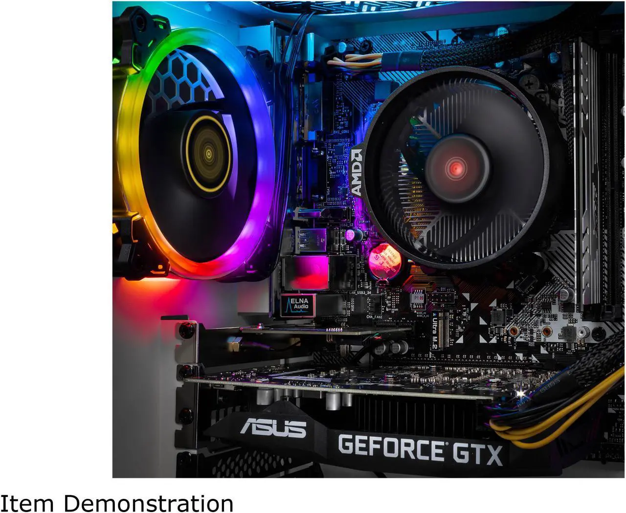 Alt view image 6 of 7 - SkyTech Omega S - Gaming Computer PC Desktop - Ryzen 5 1600 6-Core 3.2 GHz, NVIDIA GeForce GTX 1660 Ti 6 GB, 500 GB SSD, 8 GB DDR4, RGB, AC WiFi, Windows 10 Home 64-bit