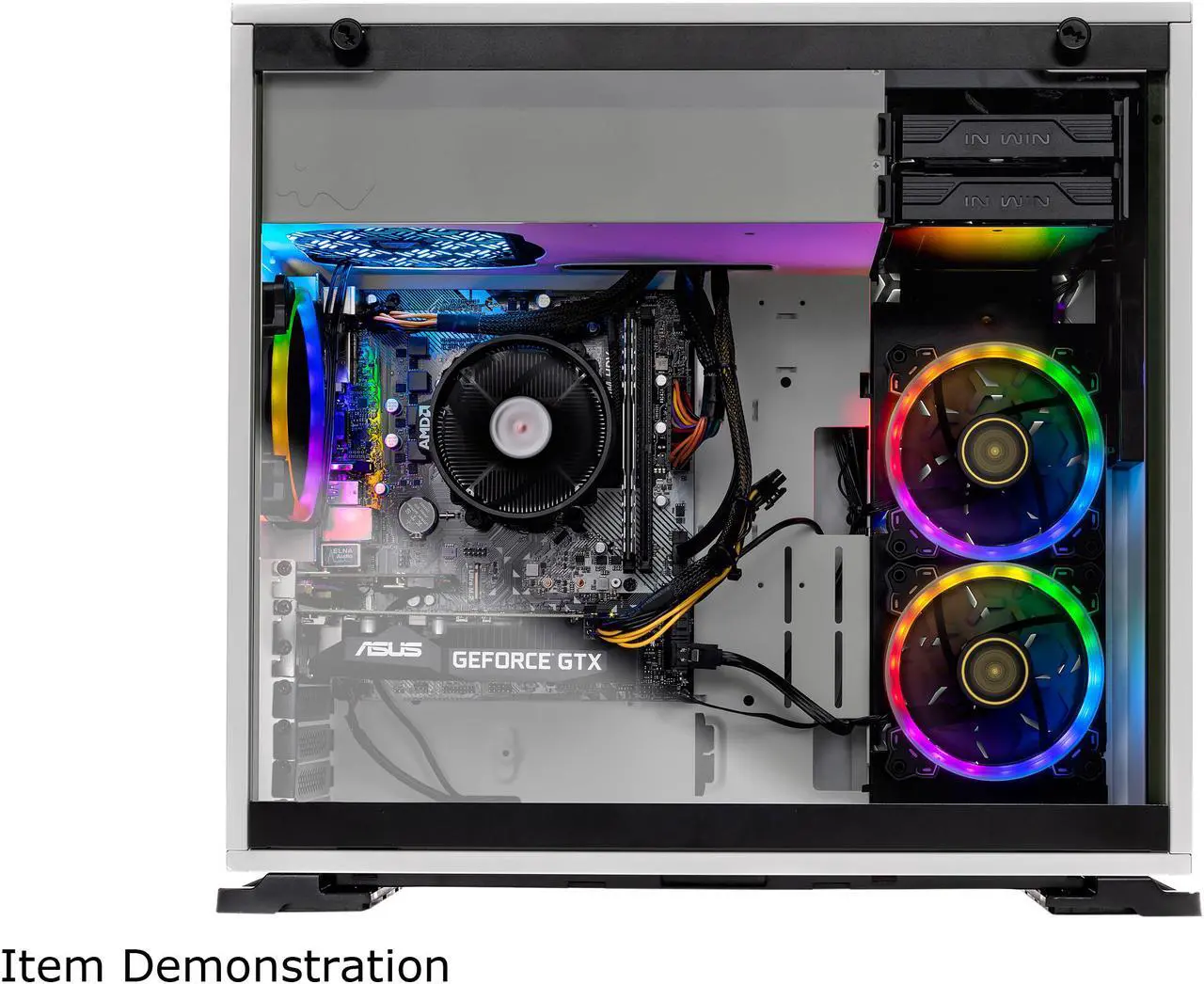 Alt view image 3 of 7 - SkyTech Omega S - Gaming Computer PC Desktop - Ryzen 5 1600 6-Core 3.2 GHz, NVIDIA GeForce GTX 1660 Ti 6 GB, 500 GB SSD, 8 GB DDR4, RGB, AC WiFi, Windows 10 Home 64-bit