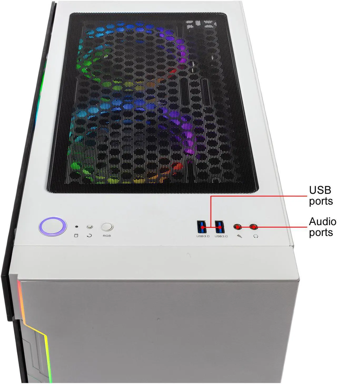 Alt view image 3 of 8 - Skytech Archangel Gaming Desktop - Ryzen 5 3600, GeForce RTX 2060, 16 GB DDR4, 500 GB SSD, RGB Fans (ST-Arch3.0-0056-NE)