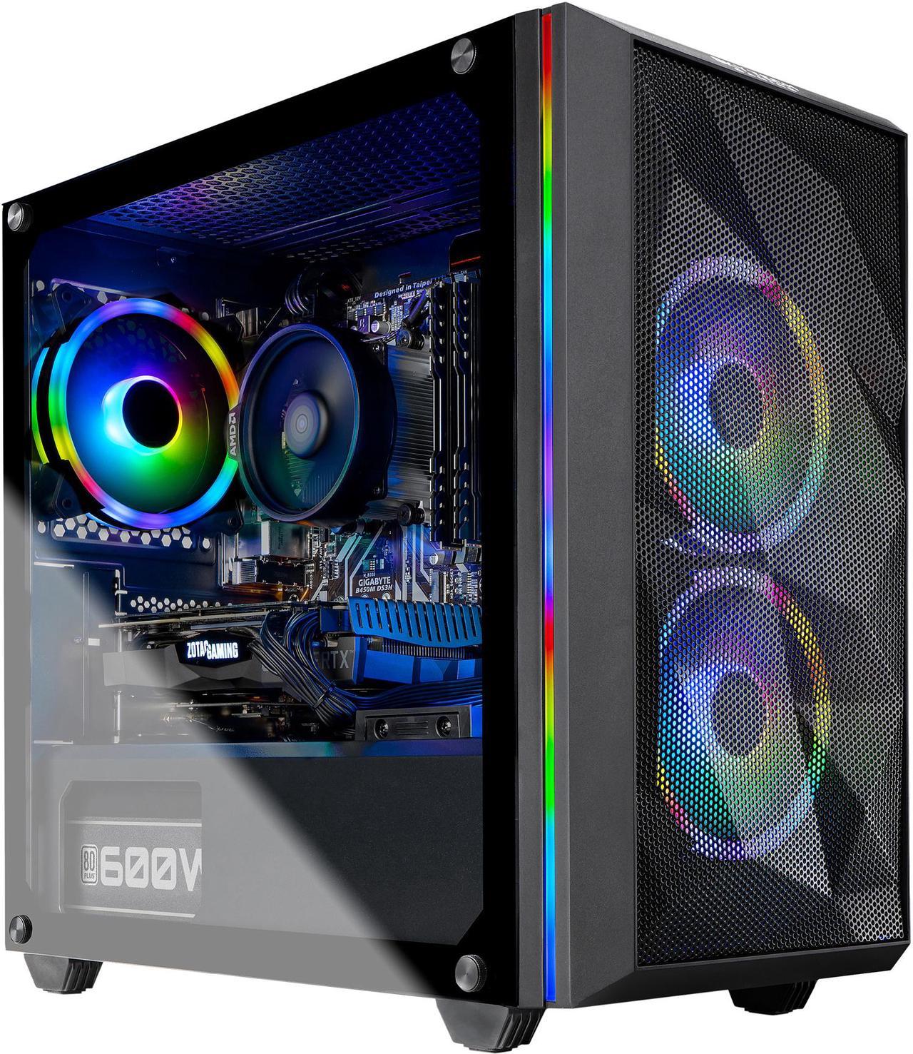 Skytech Chronos Mini Gaming Computer PC Desktop - Ryzen 7 3700X 3.6 GHz, RTX 2080 Super 8 GB, 1 TB SSD, 16 GB DDR4 3000 MHz, Stock RGB Heatsink, Windows 10 Home 64-bit, 802.11ac Wi-Fi, 600W White PSU, Front Mesh