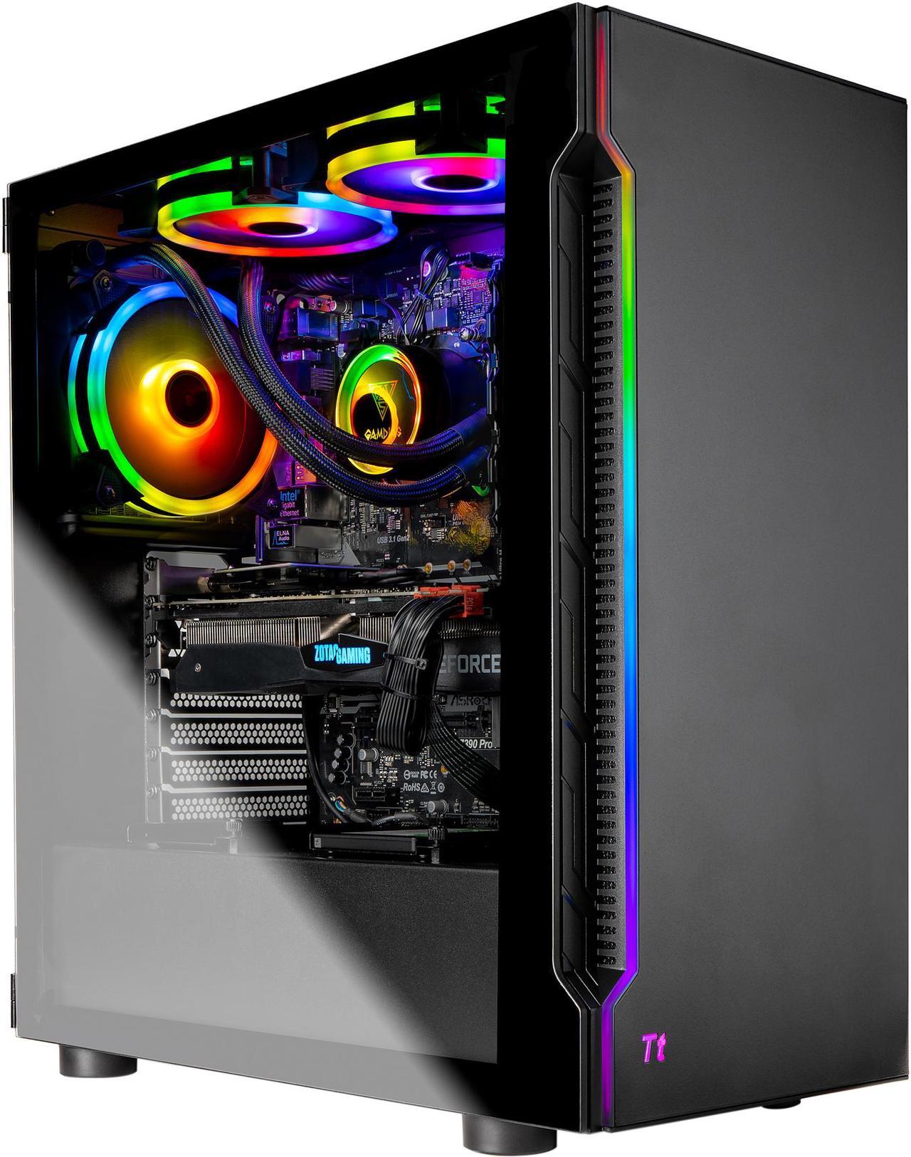 Skytech Shadow Gaming Computer PC Desktop - Intel i7 9700K 3.6 GHz, RTX 2070 8 GB, 1 TB SSD, 16 GB DDR4 3000 MHz, 120mm AIO, Windows 10 Home 64-bit, 802.11ac Wi-Fi, 600W Gold