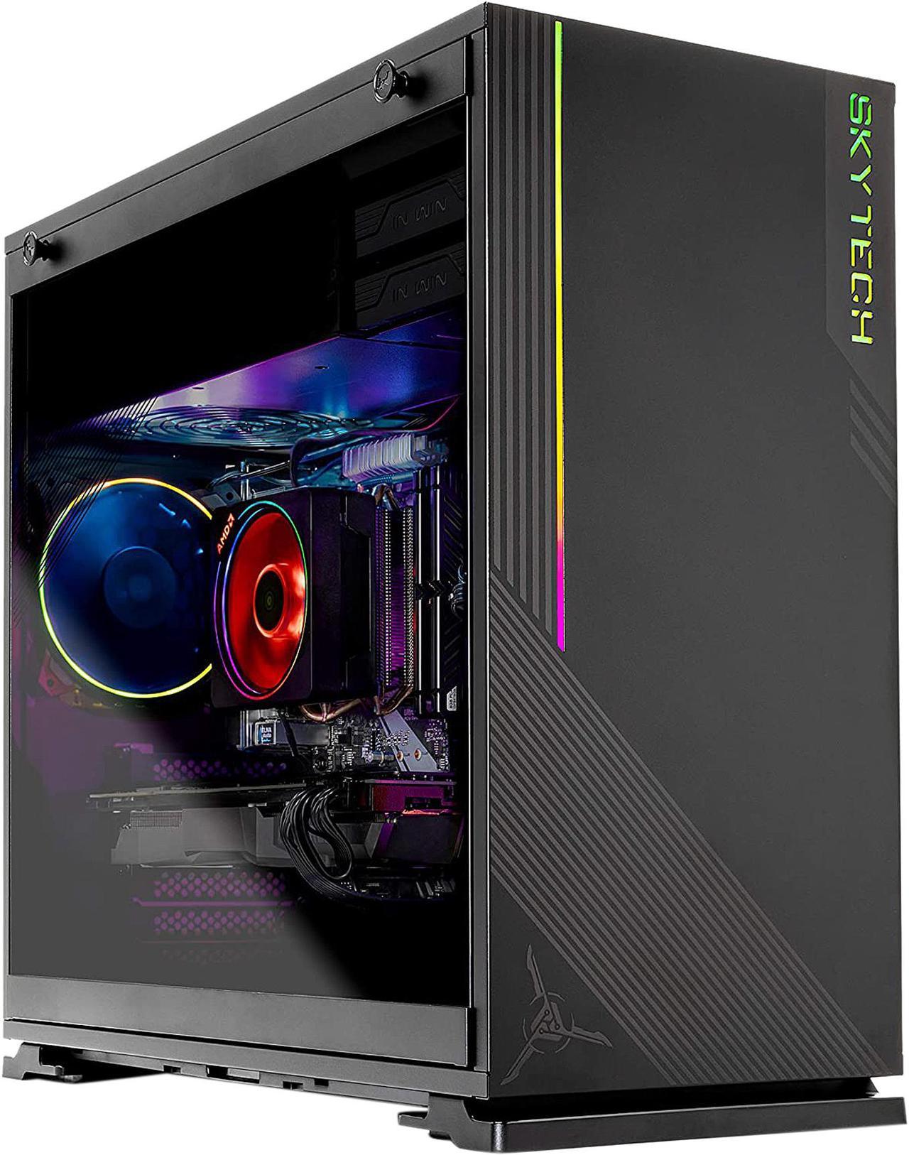 Skytech AZURE Gaming Computer PC Desktop - AMD Ryzen 7 3700X 3.6 GHz, RTX 2080 Ti 11 GB, 1 TB NVMe SSD, 16 GB DDR4 3000 MHz, Windows 10 Home 64-bit, 802.11ac Wi-Fi, 650W Gold