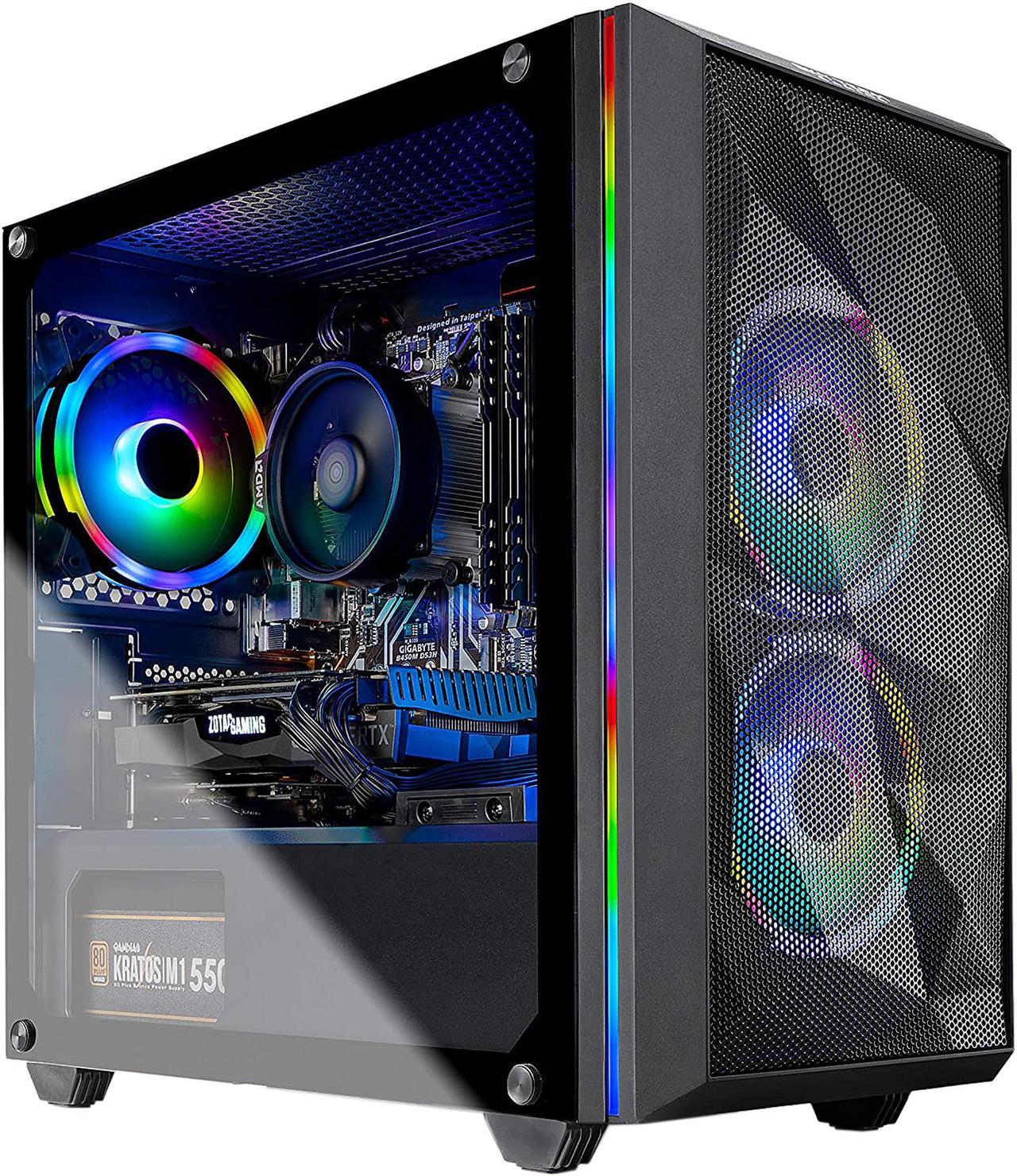 Skytech Chronos Gaming PC Desktop - AMD Ryzen 3 3100, NVIDIA GTX 1650 SUPER 4 GB, 8 GB DDR4, 500 GB SSD, A320 Motherboard, 550 Watt Bronze