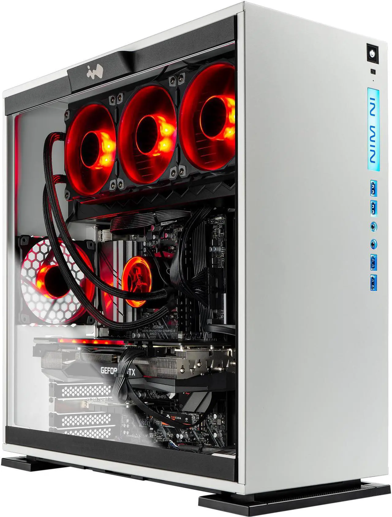 Main image of Skytech OMEGA Gaming PC Desktop - AMD Ryzen 7 5800X 3.80 GHz, RTX 3070 8 GB GDDR6, 1 TB Gen4 SSD, 16 GB DDR4 3200, X570 Motherboard, 750W Gold PSU, 360mm AIO, AC Wi-Fi, Windows 10 Home 64-bit