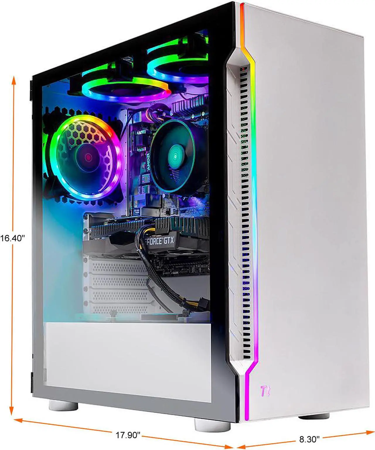 Alt view image 2 of 2 - Skytech Archangel Gaming Computer PC Desktop - Ryzen 5 3600 3.60 GHz, GTX 1660 6 GB, 500 GB SSD, 16 GB DDR4 3000 MHz, RGB Fans, Windows 10 Home 64-bit, 802.11ac Wi-Fi (Refurbished)
