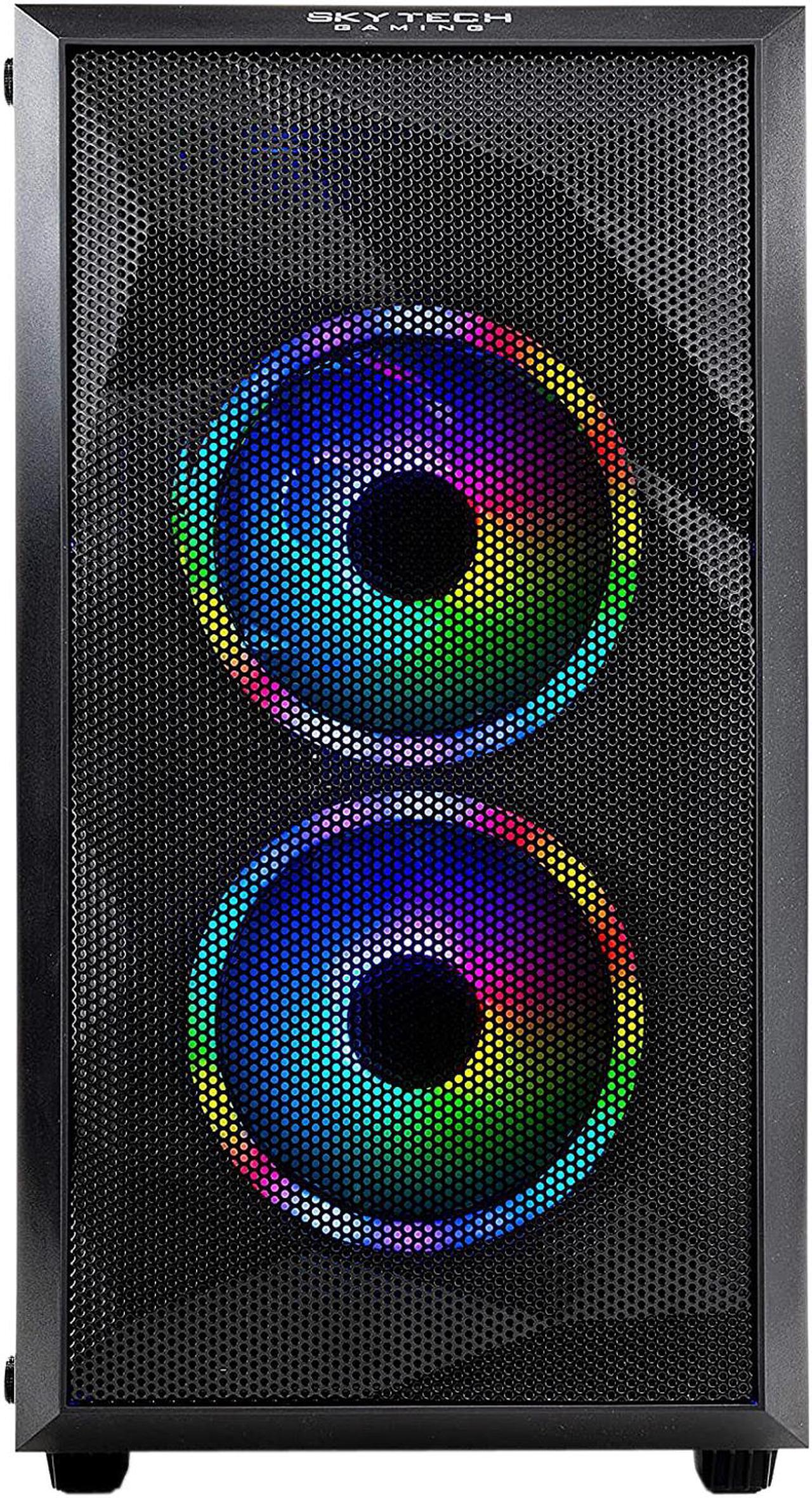 Alt view image 5 of 8 - Skytech Chronos Mini Gaming Computer PC Desktop - Ryzen 5 3600 6-Core 3.60 GHz, RTX 2060 6 GB, 1 TB SSD, 16 GB DDR4 3000, B450 MB, RGB Fans, 600W Gold PSU, AC WiFi, Windows 10 Home 64-bit, Black