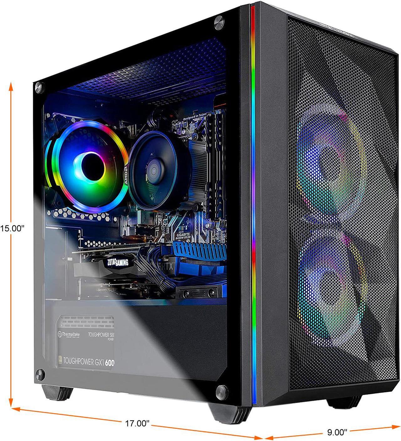 Alt view image 2 of 8 - Skytech Chronos Mini Gaming Computer PC Desktop - Ryzen 5 3600 6-Core 3.60 GHz, RTX 2060 6 GB, 1 TB SSD, 16 GB DDR4 3000, B450 MB, RGB Fans, 600W Gold PSU, AC WiFi, Windows 10 Home 64-bit, Black