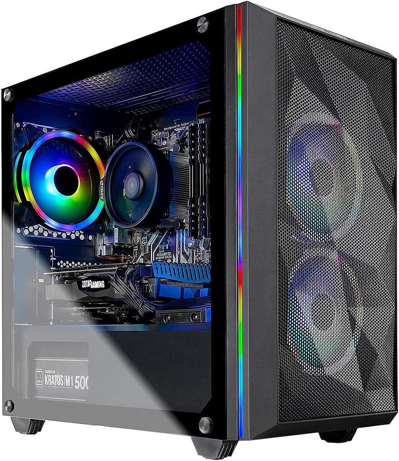 Skytech Gaming PC Desktop AMD Ryzen 5 3600 6-Core, NVIDIA GeForce GTX 1650 4 GB, 8 GB DDR4, 500 GB SSD, 11AC WiFi, Windows 10 Home 64-bit