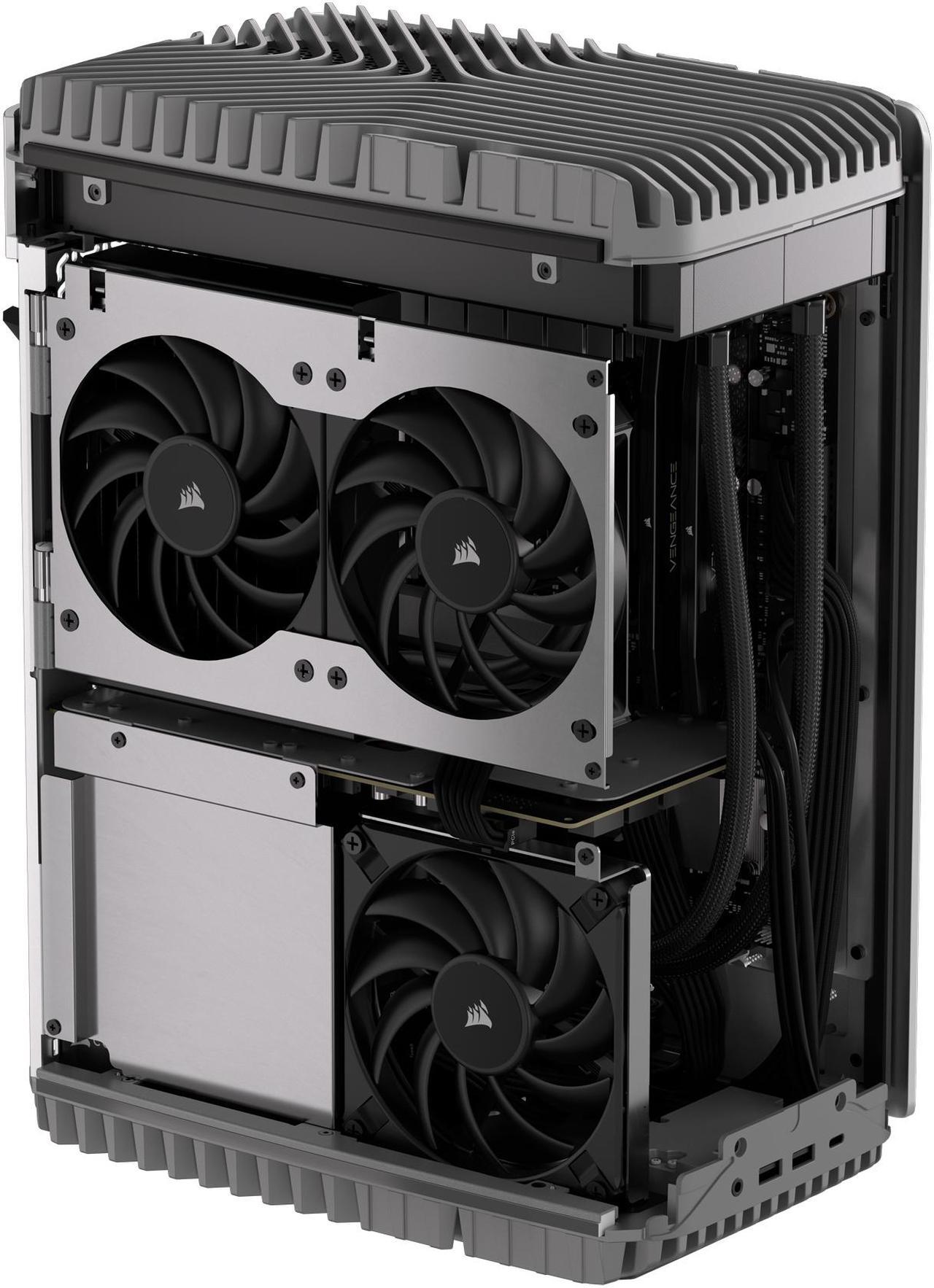 Alt view image 8 of 12 - CORSAIR ONE i500 Wood Bright PC - Liquid Cooled Intel Core i9 14900K CPU - Liquid Cooled NVIDIA GeForce RTX 4090 Graphics - 64GB CORSAIR VENGEANCE DDR5 Memory
