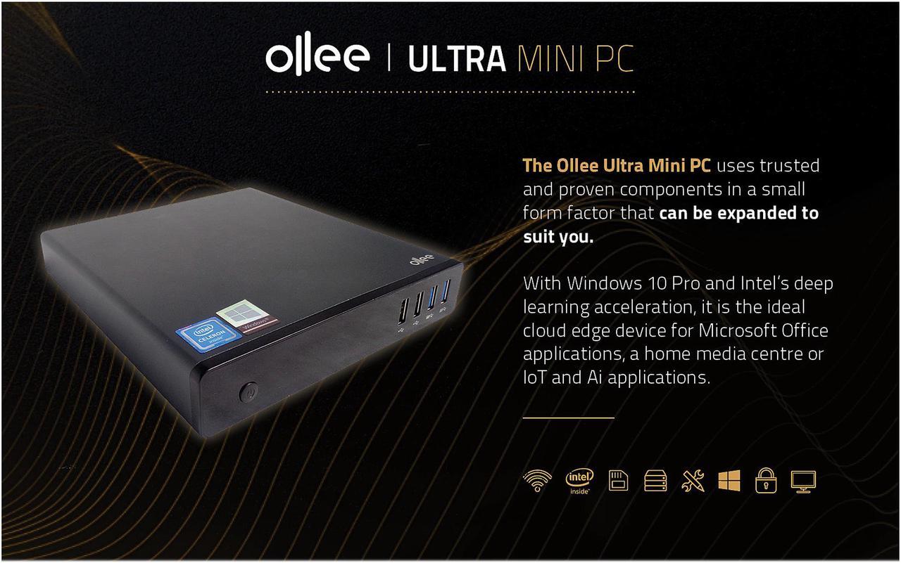 Alt view image 5 of 13 - Ollee Ultra Mini Smart Cloud PC MAPMG128 Celeron N3350 (up to 2.4 GHz) 4 GB DDR3L 32 GB eMMC 128 GB SSD Intel HD Graphics 500 Windows 10 Pro