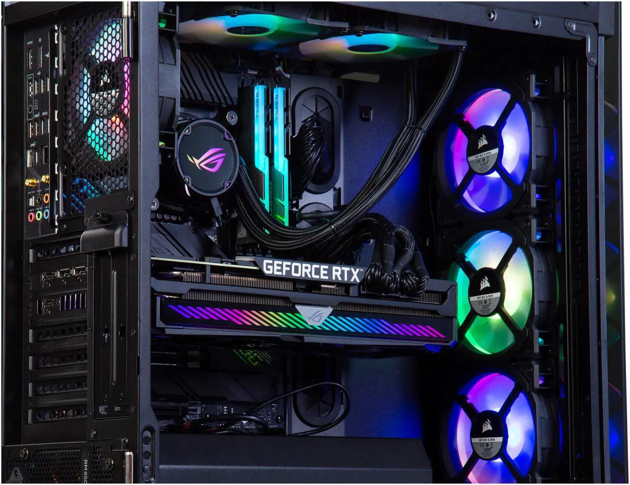 Alt view image 4 of 7 - ABS Gladiator Gaming PC - Intel i9 10850K - GeForce RTX 3080 - G.Skill TridentZ RGB 32GB DDR4 3200MHz - 1TB Intel M.2 NVMe SSD - ASUS ROG Strix LC 240 RGB AIO Cooler