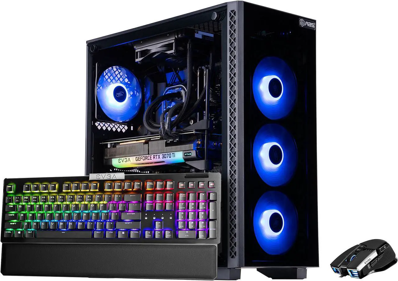 Alt view image 2 of 9 - ABS Gladiator Gaming PC - Intel i7 10700F - EVGA GeForce RTX 3070 Ti FTW3 Ultra Gaming - 16GB DDR4 3000MHz - 1TB Intel 670P M.2 NVMe SSD - EVGA CLC 120MM AIO