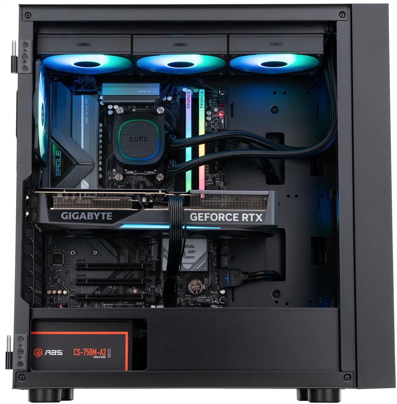 Alt view image 4 of 8 - ABS Eurus Aqua Gaming PC - Windows 11 Home - AMD Ryzen 7 9800X3D - GeForce RTX 5070 Ti - DLSS 4 - AI-Powered Performance - 32GB DDR5 6000 - 2TB M.2 NVMe SSD - ER9800X3D5070TI2