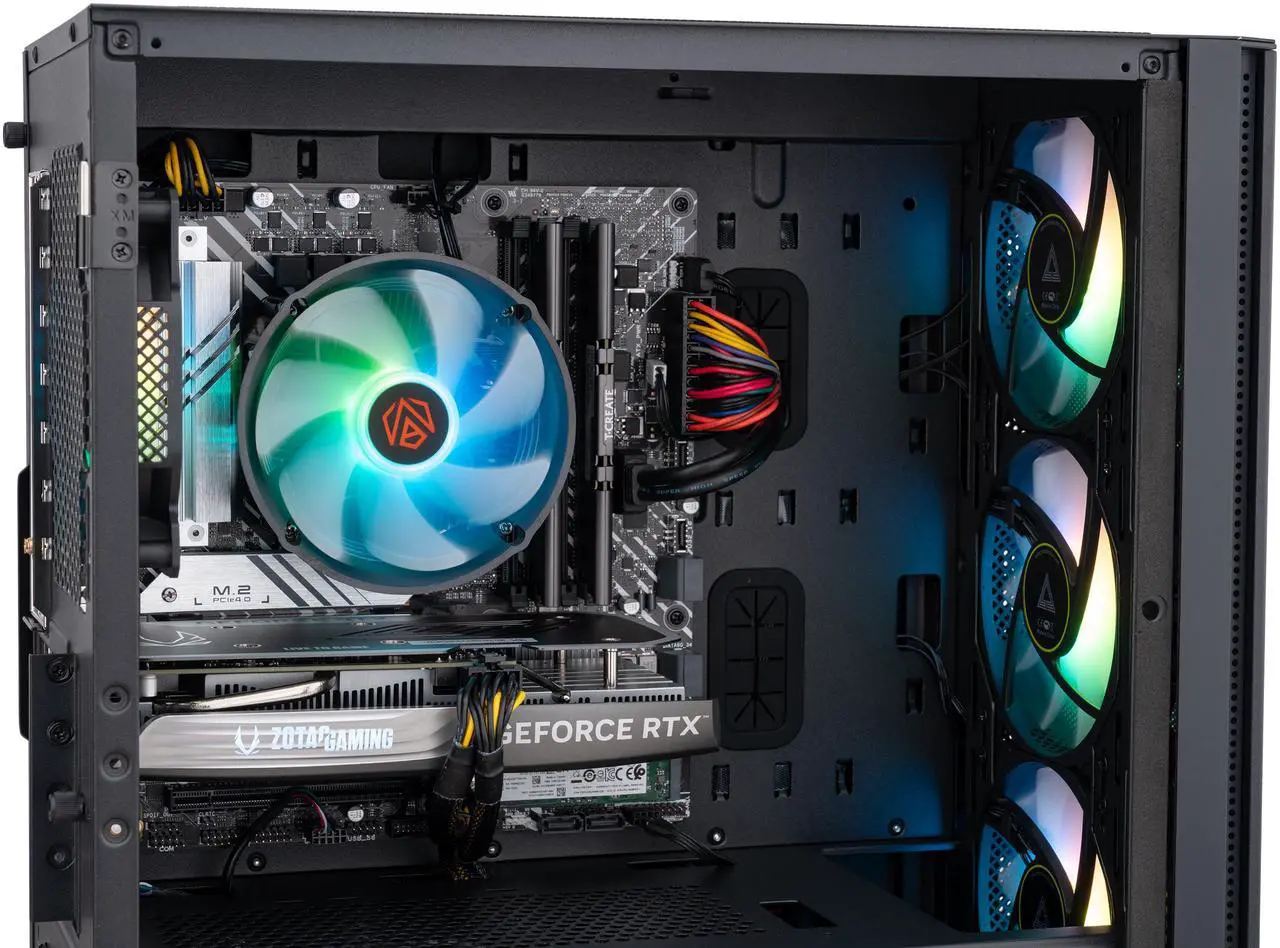 Alt view image 7 of 8 - ABS Aquilon Aqua Gaming PC - Windows 11 - Intel Core i5-13400F - GeForce RTX 4060 - DLSS 3 - AI-Powered Performance - 32GB DDR4 3200MHz - 1TB (512GBx2) NVMe SSD - AA13400F4060